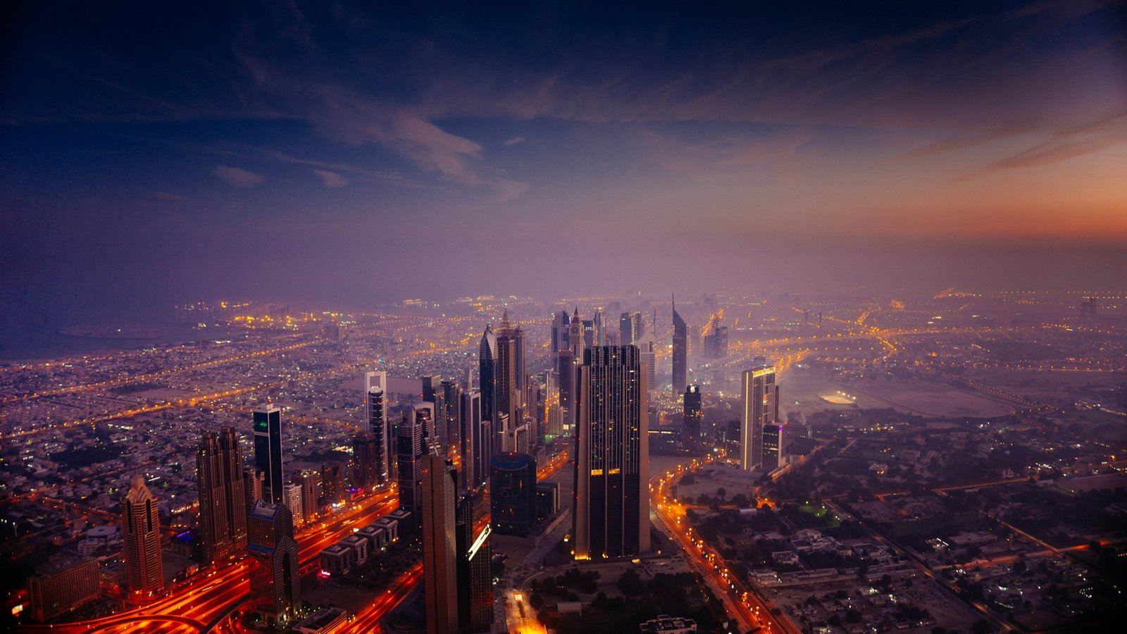 High-rise skyline at dusk — West Hyderabad, home of Vertex Autograph
