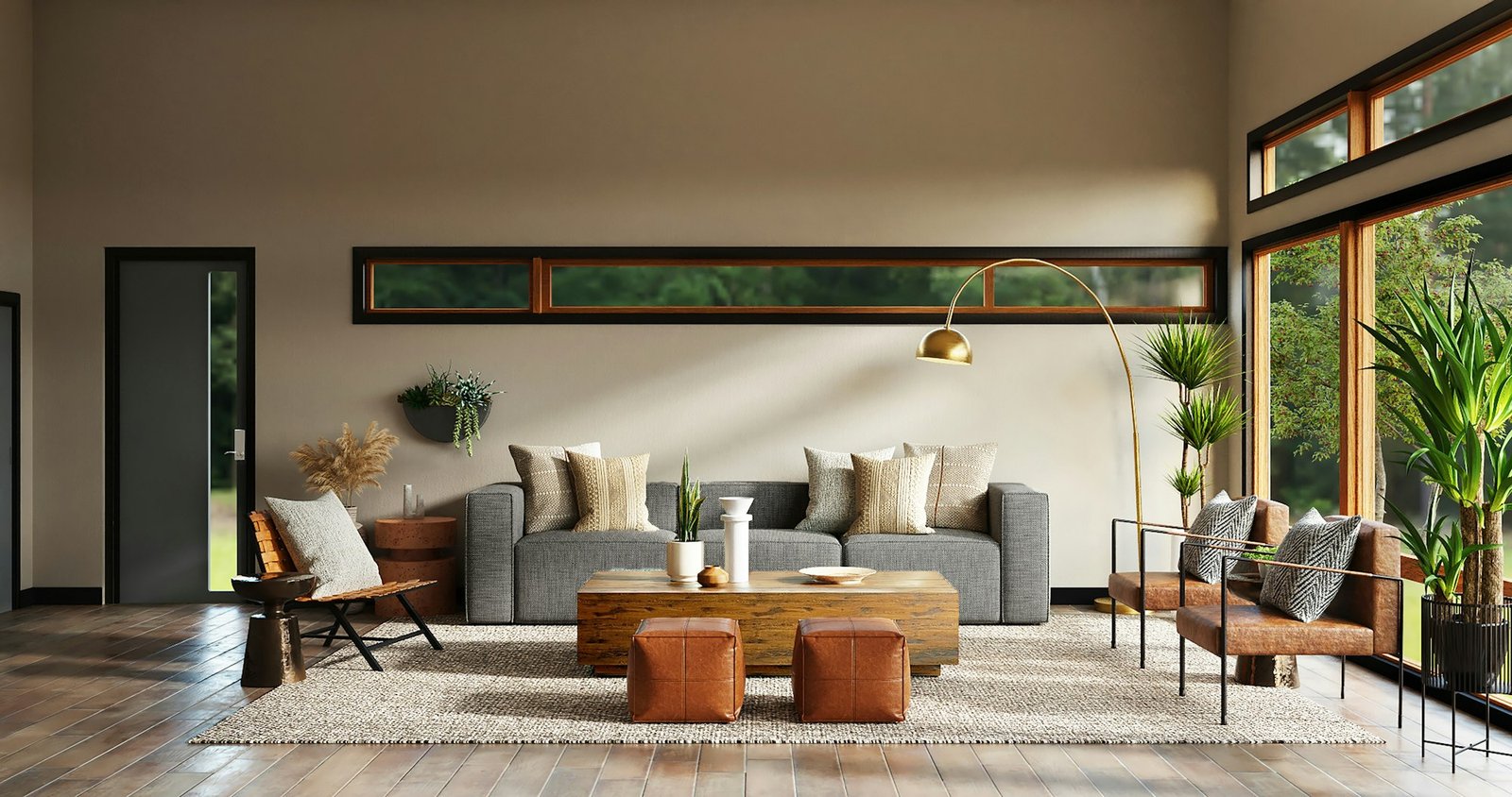 Expansive living room in a luxury apartment